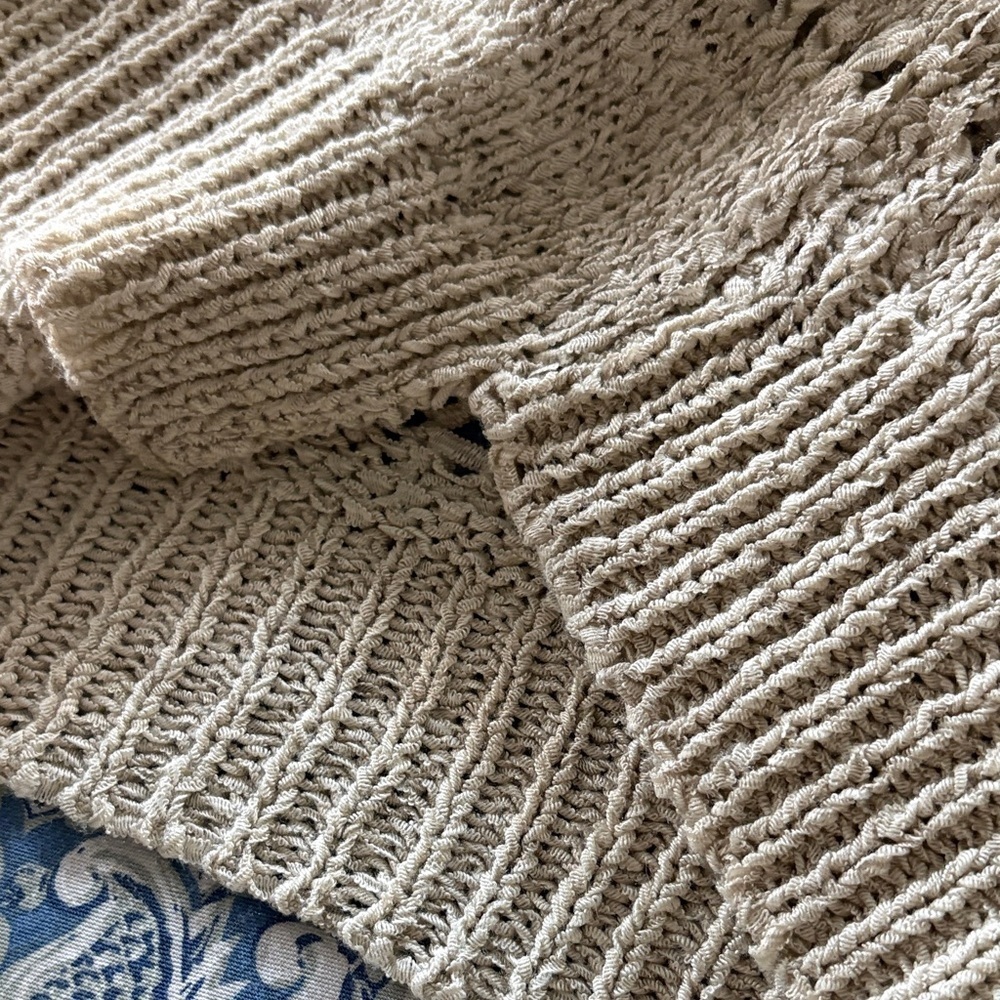 August Silk Cream Knit Sweater - Picture 3 of 7